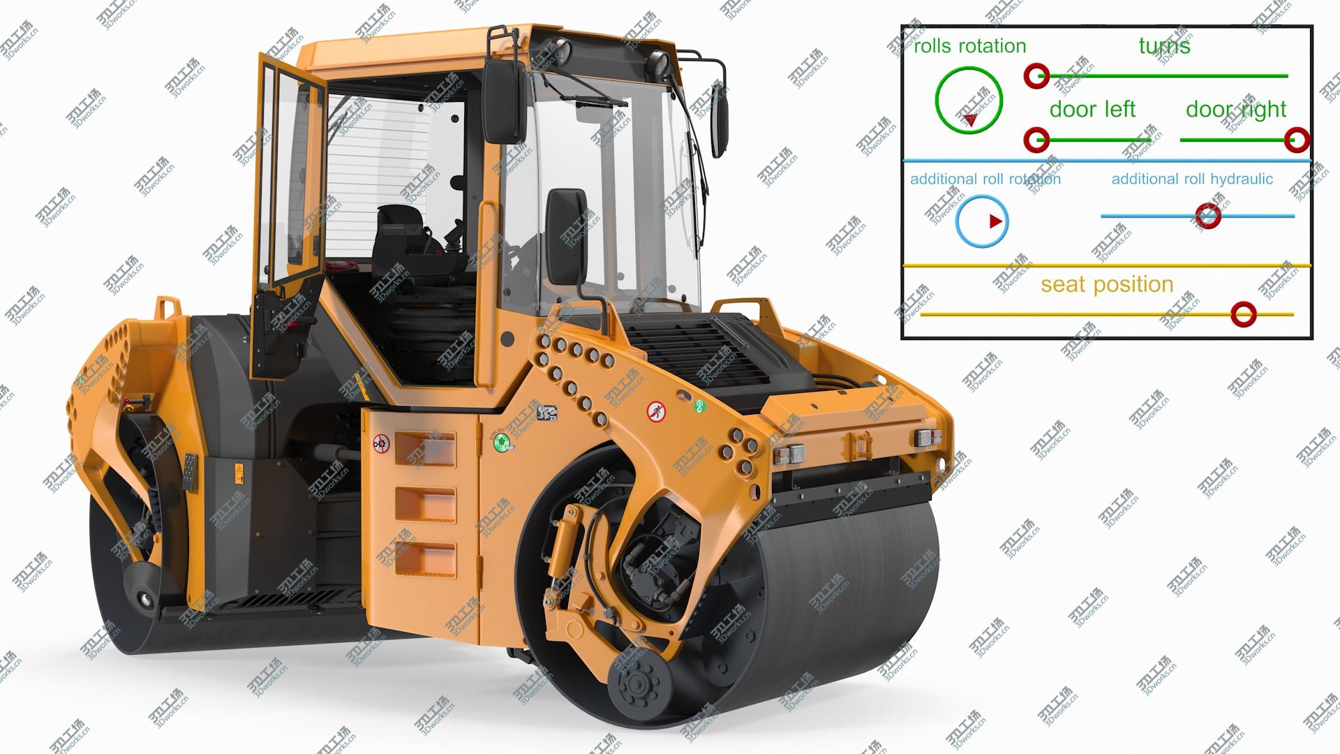 images/goods_img/202104093/Articulated Tandem Vibratory Road Roller Rigged 3D model/5.jpg